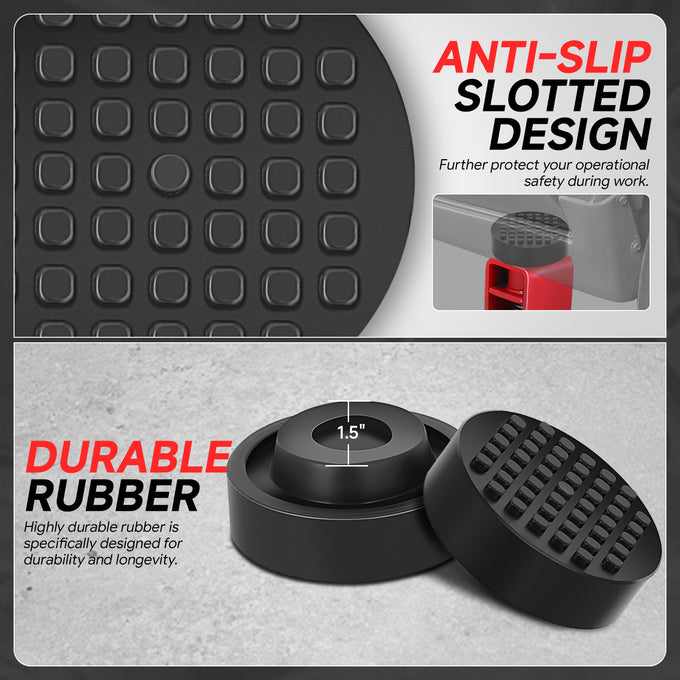 2PCS 4T 2.48 in. Rubber Floor Jack Pads <br> Dimension: 1.08 in. H X 2.48 in. Diameter
