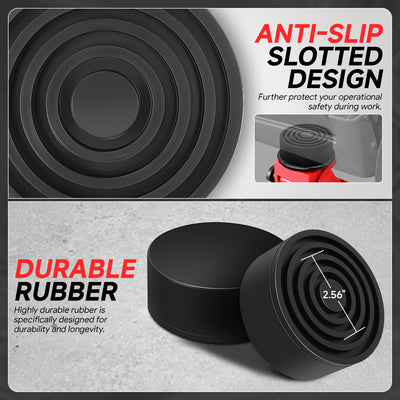 2PCS 4T 4.87 in. Rubber Floor Jack Pads <br> Dimension: 1.75 in. H X 4.17 in. Diameter