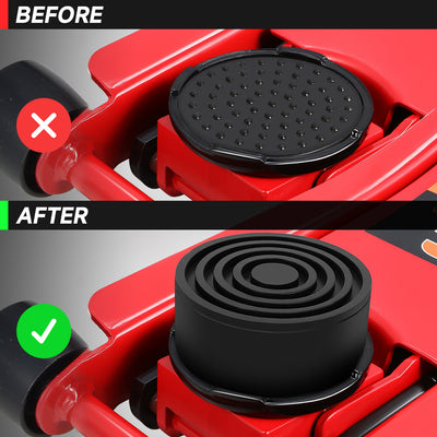 2PCS 4T 4.87 in. Rubber Floor Jack Pads <br> Dimension: 1.75 in. H X 4.17 in. Diameter