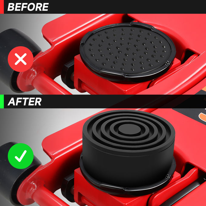 2PCS 4T 4.87 in. Rubber Floor Jack Pads <br> Dimension: 1.75 in. H X 4.17 in. Diameter