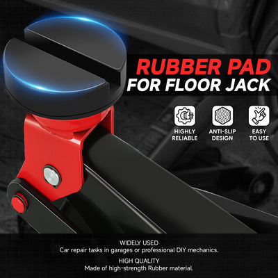 2PCS 4T 2.48 in. Rubber Floor Jack Pads <br> Dimension: 1 in. H X 2.48 in. Diameter