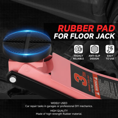 2PCS 4T 4.93 in. Rubber Floor Jack Pads <br> Dimension: 1.02 in. H X 4.93 in. Diameter