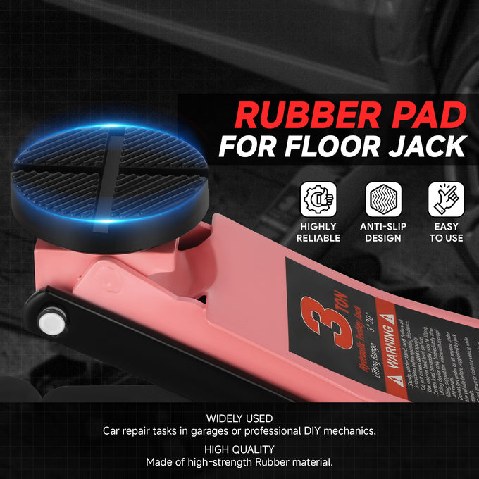 2PCS 4T 4.93 in. Rubber Floor Jack Pads <br> Dimension: 1.02 in. H X 4.93 in. Diameter