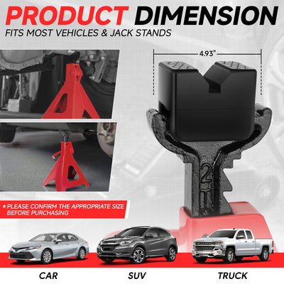 2PCS 4T 4.93 in. Rubber Floor Jack Pads <br> Dimension: 1.97 in. H X 4.93 in. Diameter