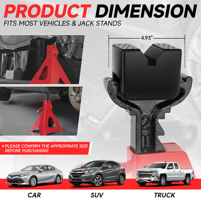 2PCS 4T 4.93 in. Rubber Floor Jack Pads <br> Dimension: 1.97 in. H X 4.93 in. Diameter