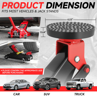 2PCS 4T 4.03 in. Rubber Floor Jack Pads <br> Dimension: 0.64 in. H X 4.03 in. Diameter