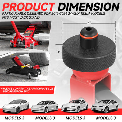 4PCS 3 in.Rubber Floor Jack Pads <br> 16-24 Tesla Model 3, Y, S, X