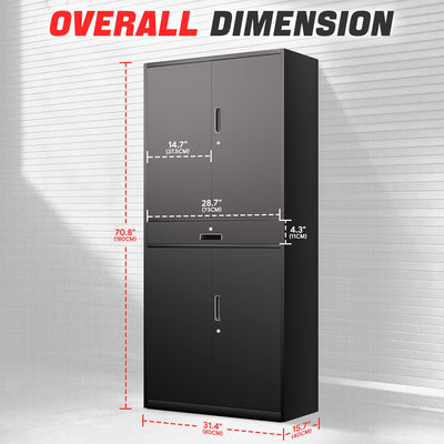 Metal Storage Cabinets[A Variety Of Color Options] <br> 70.87 H×31.5 W×15.7 in. D