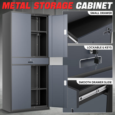 Metal Storage Cabinets[A Variety Of Color Options] <br> 70.87 H×31.5 W×15.7 in. D