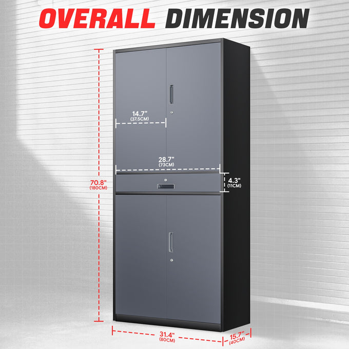 Metal Storage Cabinets[A Variety Of Color Options] <br> 70.87 H×31.5 W×15.7 in. D