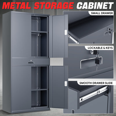 Metal Storage Cabinets[A Variety Of Color Options] <br> 70.87 H×31.5 W×15.7 in. D