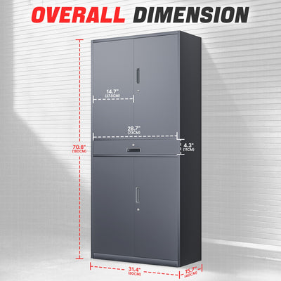 Metal Storage Cabinets[A Variety Of Color Options] <br> 70.87 H×31.5 W×15.7 in. D