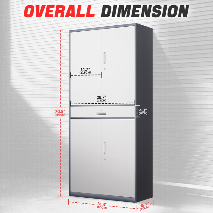 Metal Storage Cabinets[A Variety Of Color Options] <br> 70.87 H×31.5 W×15.7 in. D