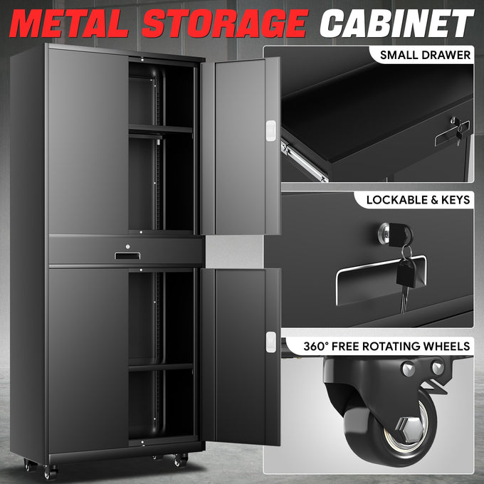 Metal Storage Cabinets[A Variety Of Color Options] <br> 15.71 D x 31.5 W x 72.56 in. H