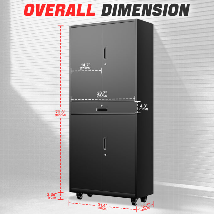Metal Storage Cabinets[A Variety Of Color Options] <br> 15.71 D x 31.5 W x 72.56 in. H