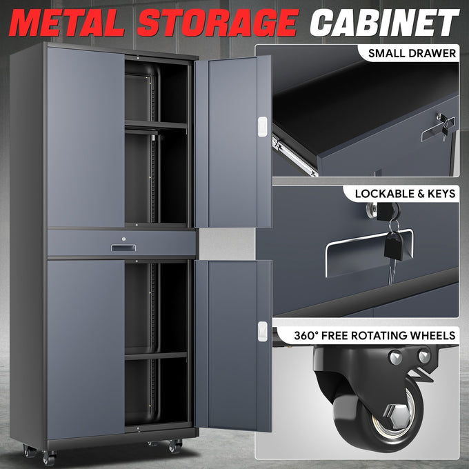 Metal Storage Cabinets[A Variety Of Color Options] <br> 15.71 D x 31.5 W x 72.56 in. H