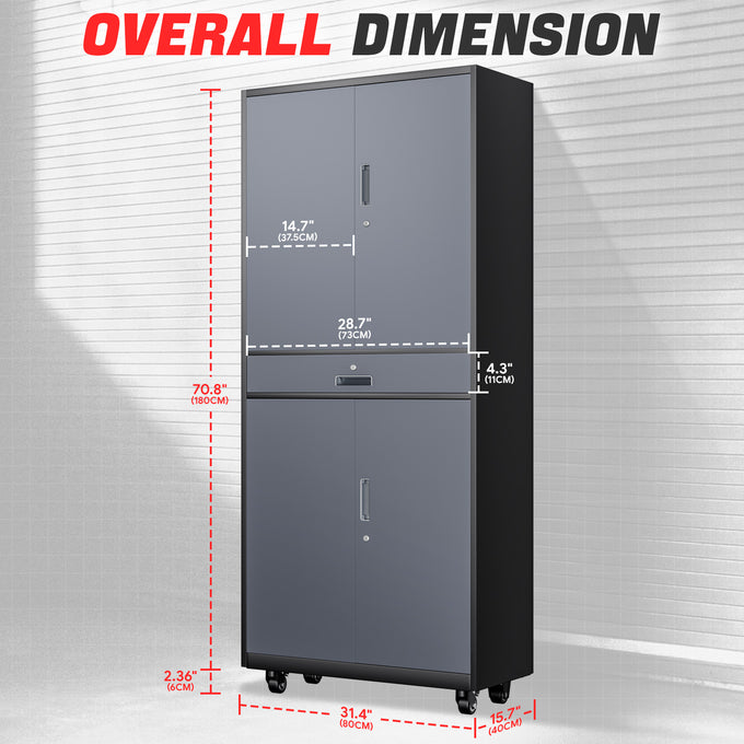 Metal Storage Cabinets[A Variety Of Color Options] <br> 15.71 D x 31.5 W x 72.56 in. H