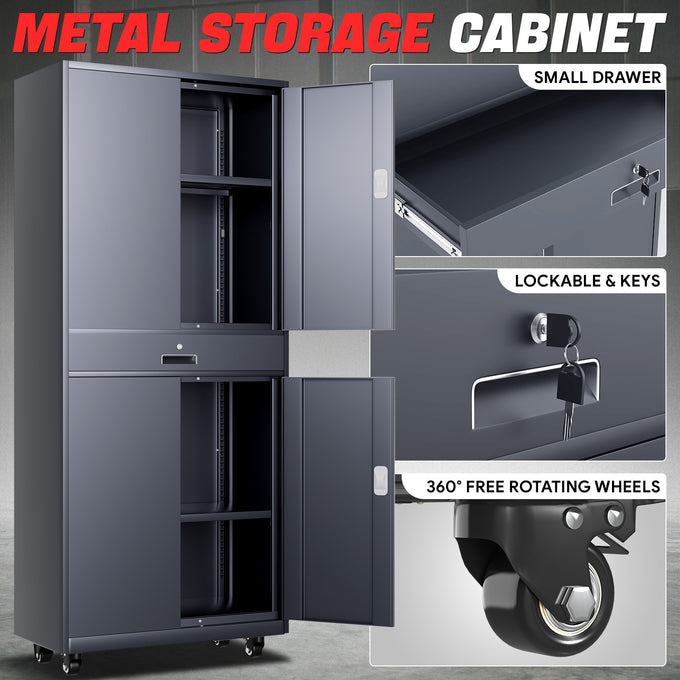 Metal Storage Cabinets[A Variety Of Color Options] <br> 15.71 D x 31.5 W x 72.56 in. H