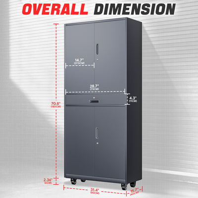 Metal Storage Cabinets[A Variety Of Color Options] <br> 15.71 D x 31.5 W x 72.56 in. H