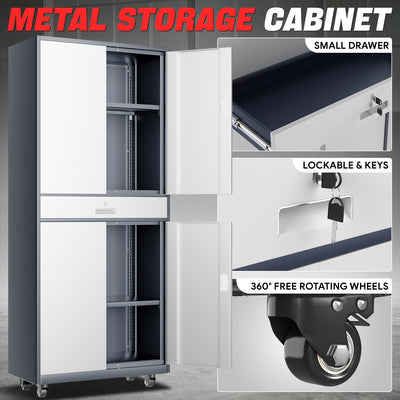 Metal Storage Cabinets[A Variety Of Color Options] <br> 15.71 D x 31.5 W x 72.56 in. H