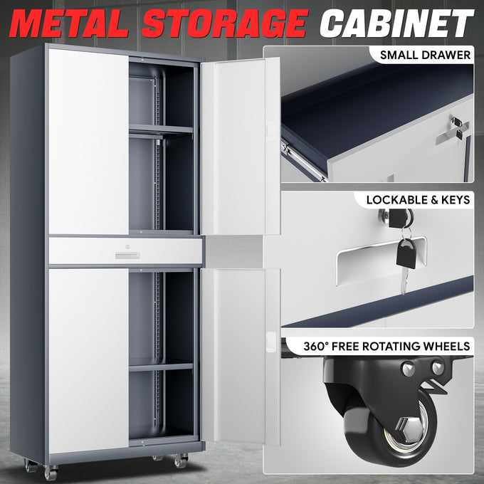 Metal Storage Cabinets[A Variety Of Color Options] <br> 15.71 D x 31.5 W x 72.56 in. H