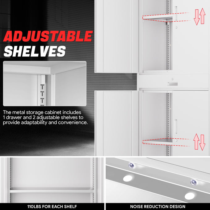 Metal Storage Cabinets[A Variety Of Color Options] <br> 15.71 D x 31.5 W x 72.56 in. H