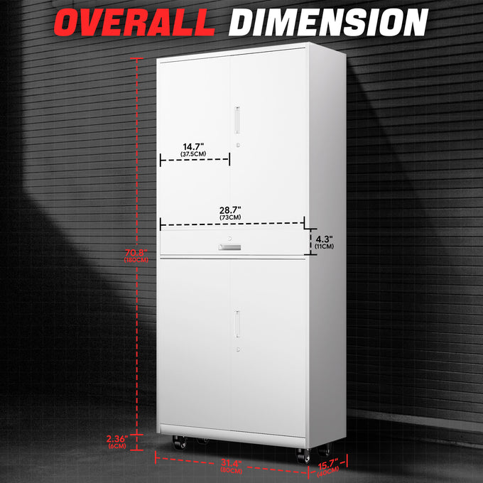 Metal Storage Cabinets[A Variety Of Color Options] <br> 15.71 D x 31.5 W x 72.56 in. H