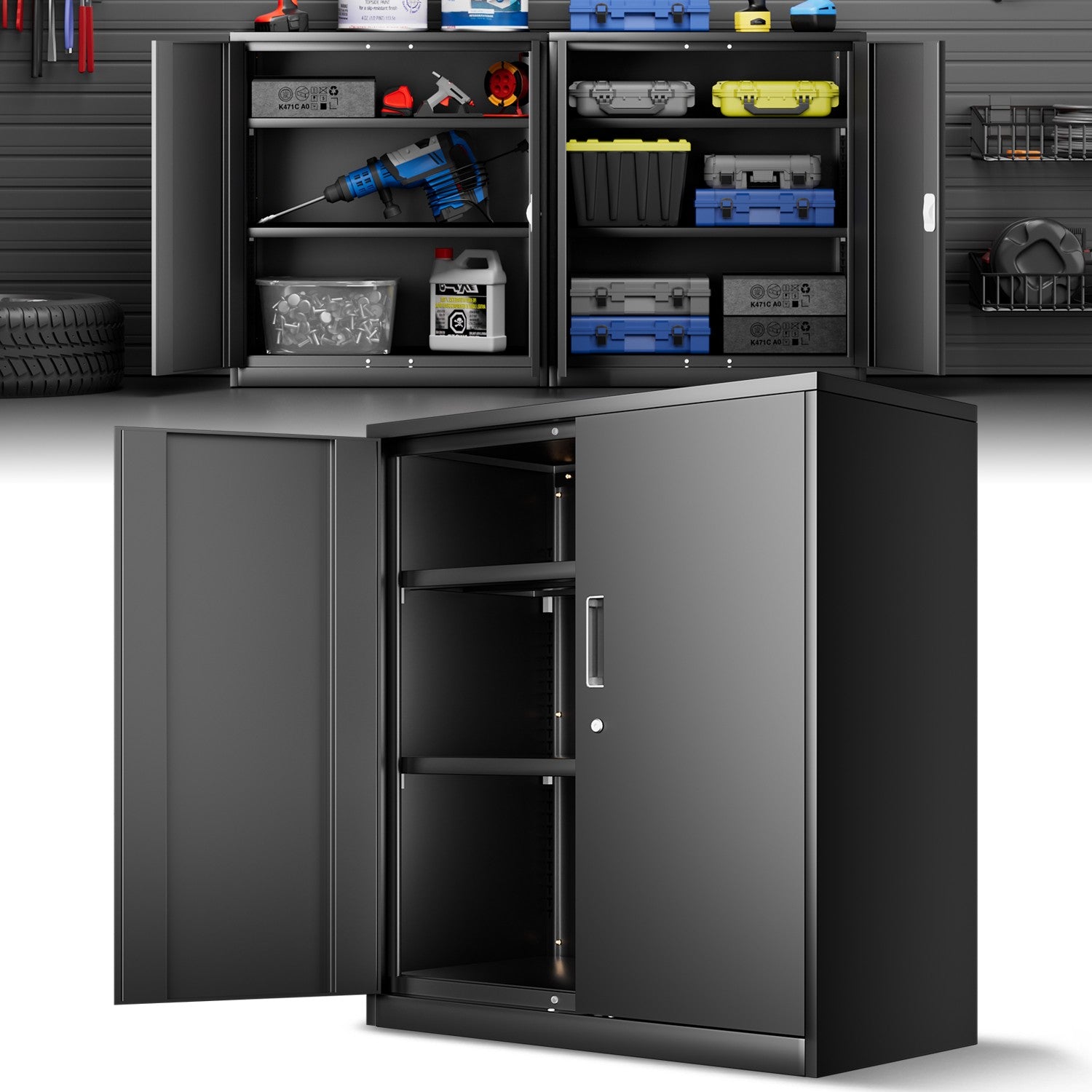 Metal Storage Cabinets[A Variety Of Color Options] <br> 15.75 D x 31.5 W x 36.02 in. H