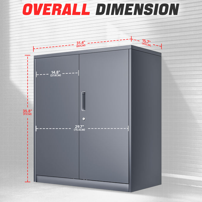 Metal Storage Cabinets[A Variety Of Color Options] <br> 15.75 D x 31.5 W x 36.02 in. H