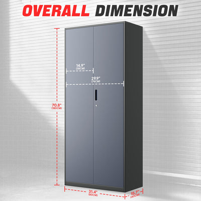 Metal Storage Cabinets[A Variety Of Color Options] <br> 15.71 D x 31.5 W x 70.87  in. H