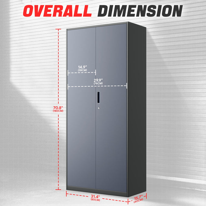 Metal Storage Cabinets[A Variety Of Color Options] <br> 15.71 D x 31.5 W x 70.87  in. H