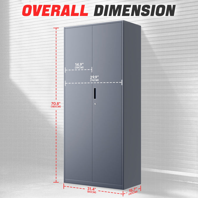 Metal Storage Cabinets[A Variety Of Color Options] <br> 15.71 D x 31.5 W x 70.87  in. H