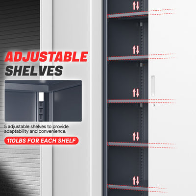 Metal Storage Cabinets[A Variety Of Color Options] <br> 15.71 D x 31.5 W x 70.87  in. H