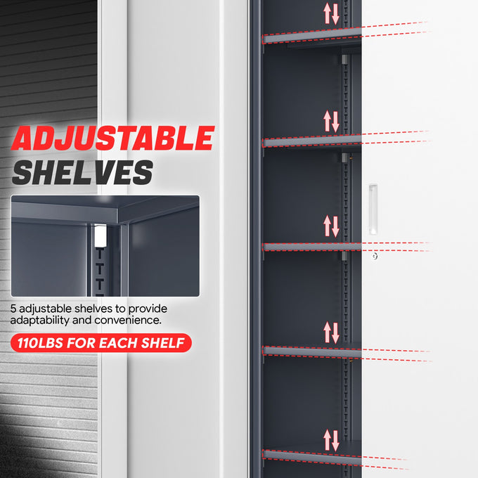 Metal Storage Cabinets[A Variety Of Color Options] <br> 15.71 D x 31.5 W x 70.87  in. H