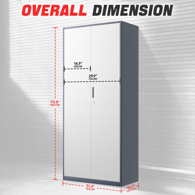 Metal Storage Cabinets[A Variety Of Color Options] <br> 15.71 D x 31.5 W x 70.87  in. H