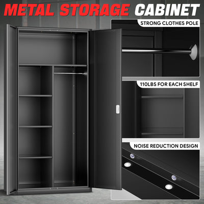 Metal Storage Cabinets[A Variety Of Color Options] <br> 72 H X 35.4 W X 17.7 in. D