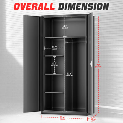 Metal Storage Cabinets[A Variety Of Color Options] <br> 72 H X 35.4 W X 17.7 in. D