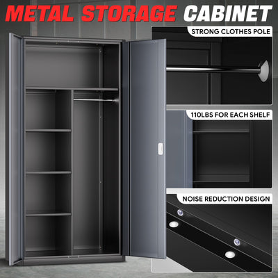 Metal Storage Cabinets[A Variety Of Color Options] <br> 72 H X 35.4 W X 17.7 in. D