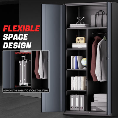Metal Storage Cabinets[A Variety Of Color Options] <br> 72 H X 35.4 W X 17.7 in. D