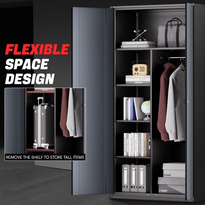 Metal Storage Cabinets[A Variety Of Color Options] <br> 72 H X 35.4 W X 17.7 in. D