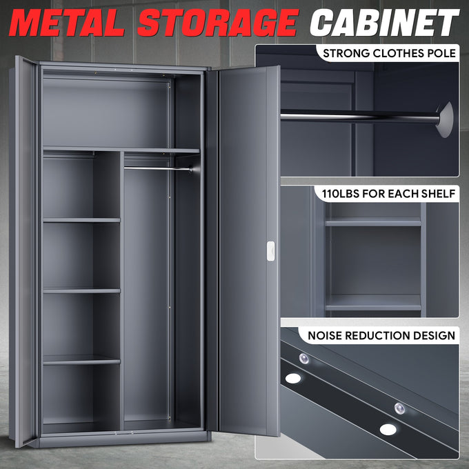 Metal Storage Cabinets[A Variety Of Color Options] <br> 72 H X 35.4 W X 17.7 in. D