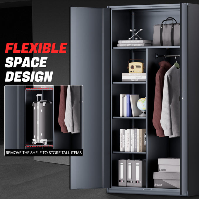 Metal Storage Cabinets[A Variety Of Color Options] <br> 72 H X 35.4 W X 17.7 in. D