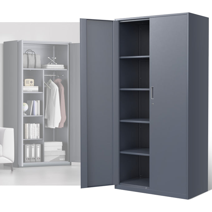 Metal Storage Cabinets[A Variety Of Color Options] <br> 72 H X 35.4 W X 17.7 in. D