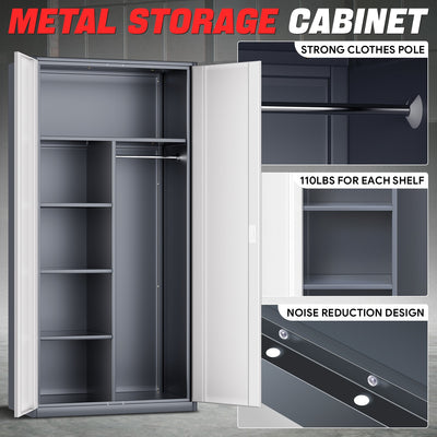 Metal Storage Cabinets[A Variety Of Color Options] <br> 72 H X 35.4 W X 17.7 in. D