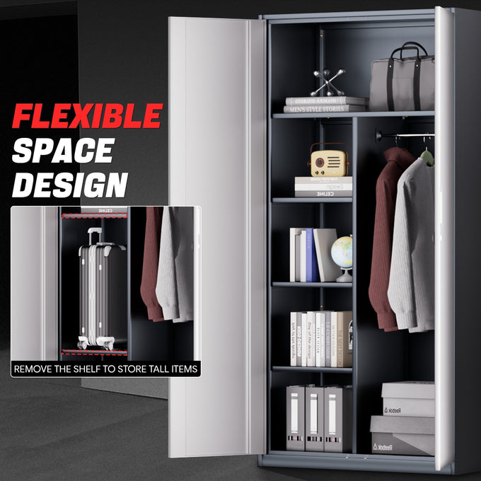 Metal Storage Cabinets[A Variety Of Color Options] <br> 72 H X 35.4 W X 17.7 in. D