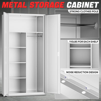 Metal Storage Cabinets[A Variety Of Color Options] <br> 72 H X 35.4 W X 17.7 in. D