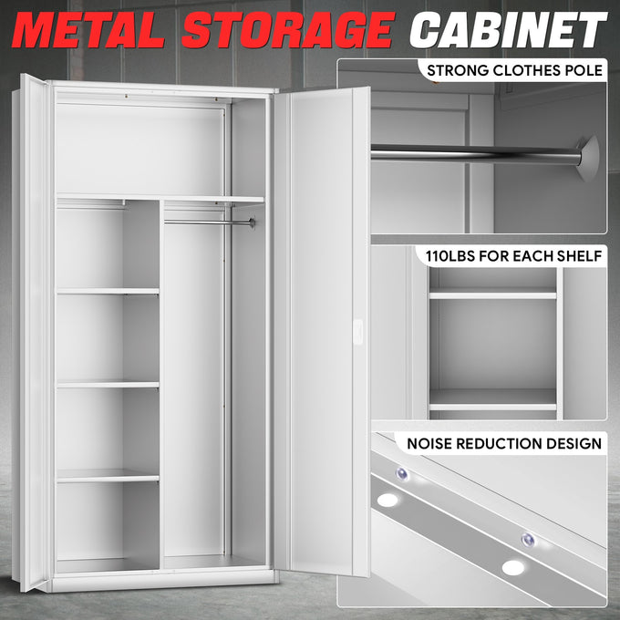 Metal Storage Cabinets[A Variety Of Color Options] <br> 72 H X 35.4 W X 17.7 in. D