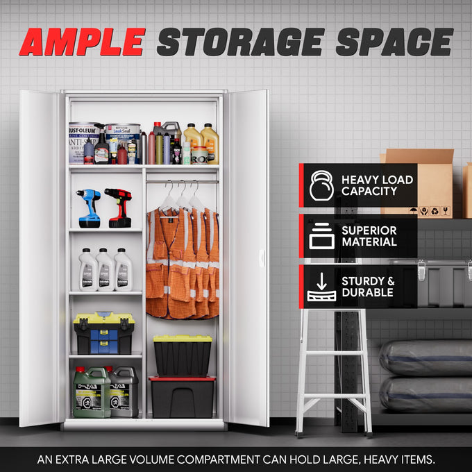 Metal Storage Cabinets[A Variety Of Color Options] <br> 72 H X 35.4 W X 17.7 in. D