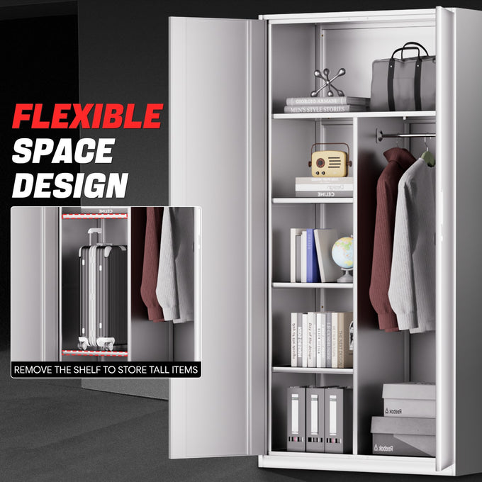 Metal Storage Cabinets[A Variety Of Color Options] <br> 72 H X 35.4 W X 17.7 in. D