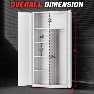 Metal Storage Cabinets[A Variety Of Color Options] <br> 72 H X 35.4 W X 17.7 in. D